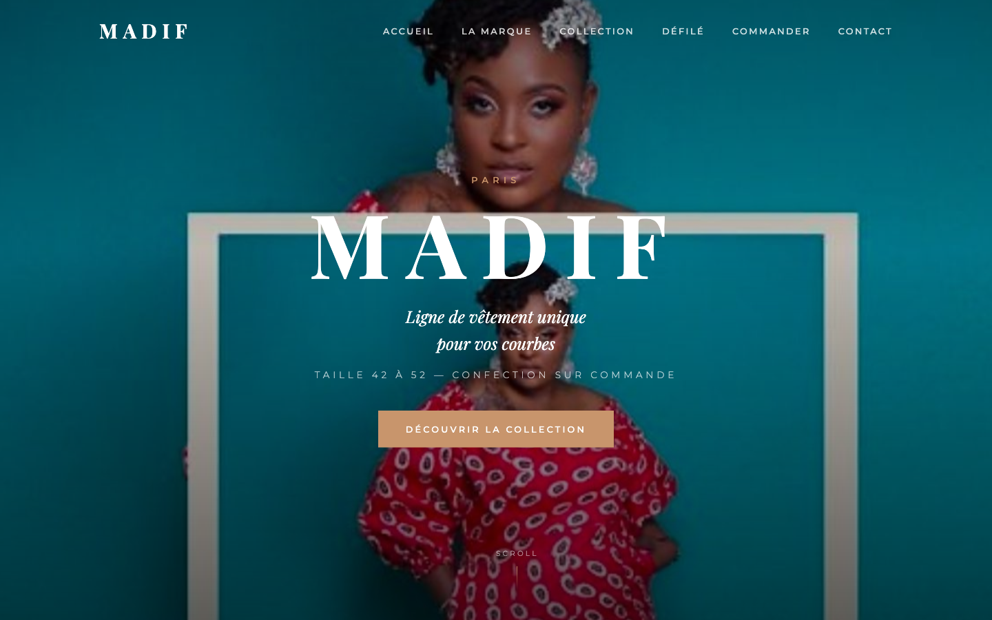 Page d’accueil du site MADIF